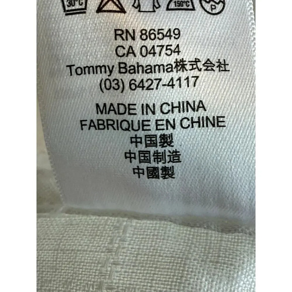 Tommy Bahama Men’s Large 100% Linen Long Sleeve Button Down White Shirt - Picture 6 of 6